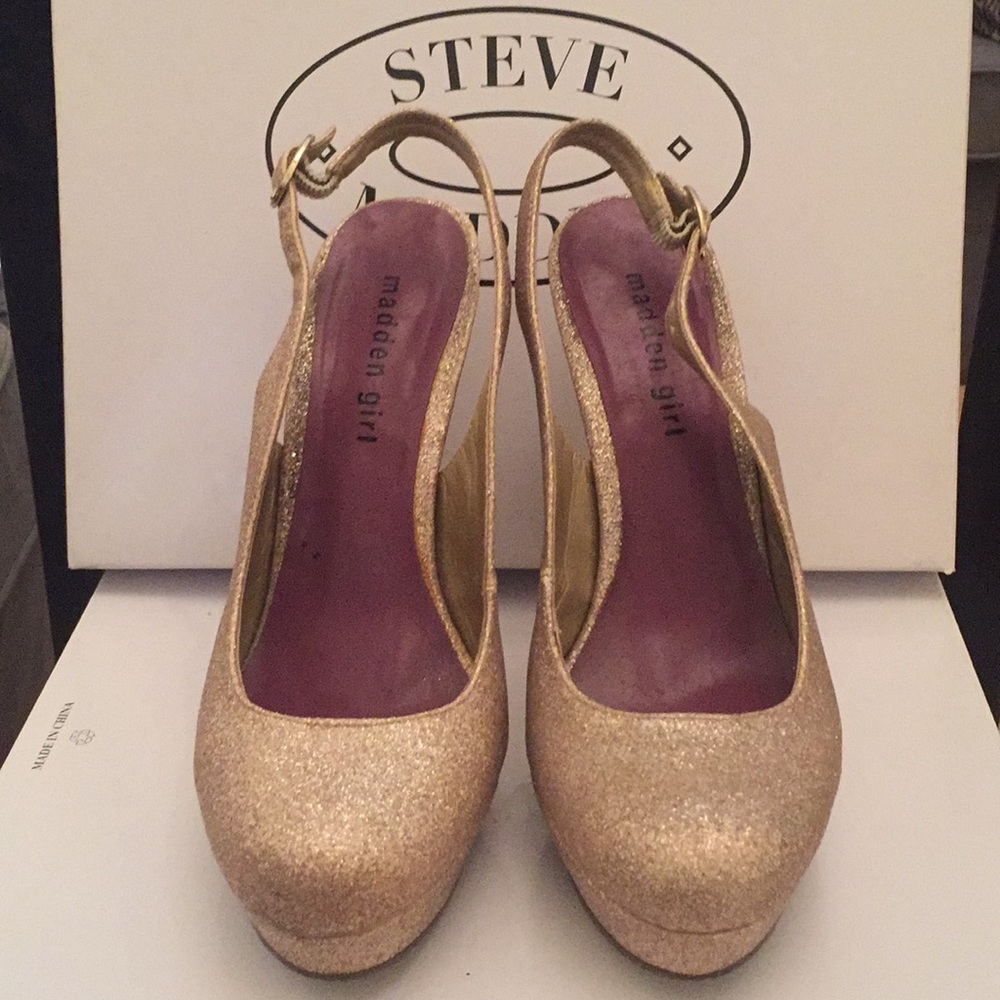 Gold Glitter Madden Girl High Heels